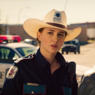 Katherine Barrell is Officer Haught